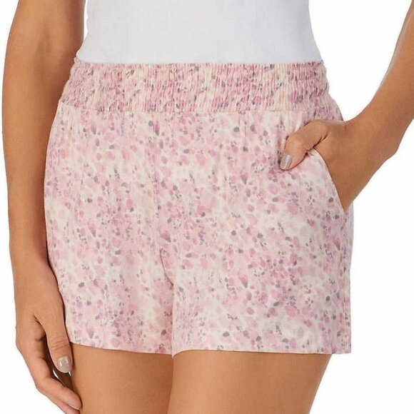 Jane and Bleecker Med Sleepwear Wide Elastic Waist Lounge Sleep Shorts PJ Pink - Picture 2 of 6